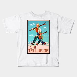 Ski Telluride Colorado Skiing Snowboarding CO Kids T-Shirt